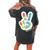 Retro Tie Dye Peace Sign Be Kind Peace Love Kindness Women's Oversized Comfort T-Shirt Back Print Pepper