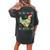 Ugly Christmas Chicken Sweater Santa Hat Lights Women's Oversized Comfort T-shirt Back Print Pepper