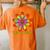 Happy Hippie Groovy Retro Tie Dye Daisy Peace Symbol Women's Oversized Comfort T-Shirt Back Print Yam