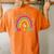 Leopard Rainbow Peace Out Pre K Last Day Of School Women's Oversized Comfort T-Shirt Back Print Yam