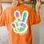 Retro Tie Dye Peace Sign Be Kind Peace Love Kindness Women's Oversized Comfort T-Shirt Back Print Yam