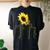 The Best Cat Mom Ever Sunflower Sunshine Kitty For Cat Lover Women's Oversized Comfort T-Shirt Back Print Black