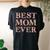 Best Mom Ever Floral Women's Oversized Comfort T-Shirt Back Print Black