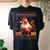 Christmas Chicken Santa Hat Ugly Christmas Sweater Women's Oversized Comfort T-shirt Back Print Black