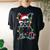 French Bulldog Dog Tree Christmas Lights Xmas Pajama Women's Oversized Comfort T-shirt Back Print Black