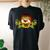Hedgehog Sunflower Hedgehog Lover Women's Oversized Comfort T-Shirt Back Print Black