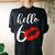 Hello 60 Red Lip Kisses Birthday For Mom Grandma Women's Oversized Comfort T-Shirt Back Print Black