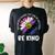 Be Kind Genderfluid Daisy Peace Hippie Pride Flag Lgbt Women's Oversized Comfort T-Shirt Back Print Black