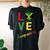 Love Jamaican Flag Blouse For Independence Carnival Festival Women's Oversized Comfort T-Shirt Back Print Black