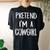 Pretend Im A Cowgirl Costume Halloween Party Women's Oversized Comfort T-Shirt Back Print Black