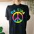 Psychedelic Tie Dye Hippie Be Kind Peace Sign Women's Oversized Comfort T-Shirt Back Print Black