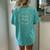 Bridesmaid Silver Floral Wreath Wedding T Women's Oversized Comfort T-Shirt Back Print Chalky Mint