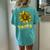 Childhood Cancer Awareness Leopard Yellow Sunflower Women's Oversized Comfort T-shirt Back Print Chalky Mint