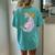 Cute Figment Lights Christmas Lover Animals Lover Women's Oversized Comfort T-shirt Back Print Chalky Mint