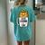 Good Day Starts With Coffee Cat Cute Kitten Girls N Women's Oversized Comfort T-shirt Back Print Chalky Mint