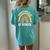 Happy First Day Of School Rainbow Leopard Teacher Student Women's Oversized Comfort T-shirt Back Print Chalky Mint