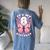 8Th Birthday Girl 8 Years Butterflies And Number 8 Women's Oversized Comfort T-shirt Back Print Blue Jean