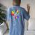Choose To Include Sunflower Autism Awareness Be Kind Puzzle Women's Oversized Comfort T-Shirt Back Print Blue Jean