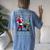 Christmas Santa Gardening Ugly Christmas Sweater Women's Oversized Comfort T-shirt Back Print Blue Jean