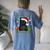 Cat Lovers Bombay Cat Santa Hat Ugly Christmas Sweater Women's Oversized Comfort T-shirt Back Print Blue Jean