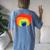Gay Pride Cat Lgbt Cats Pile Cute Anime Rainbow Women's Oversized Comfort T-shirt Back Print Blue Jean