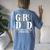 Girl Dad Her Protector Forever Father Of Girls Women's Oversized Comfort T-shirt Back Print Blue Jean