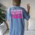 Groovy In October We Wear Pink Breast Cancer For Women's Oversized Comfort T-shirt Back Print Blue Jean