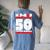 Hip-Hop 50 Years Old Women's Oversized Comfort T-shirt Back Print Blue Jean