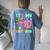 It's My 10Th Birthday Flamingo Hawaii 10 Yrs Old Girl Women's Oversized Comfort T-shirt Back Print Blue Jean