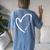 Be Kind Motivational Kindness Inspirational Encouragement Women's Oversized Comfort T-Shirt Back Print Blue Jean