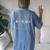 Be Kind Peace And Love Tie Dye Hippy Message Of Love Happy Women's Oversized Comfort T-Shirt Back Print Blue Jean