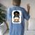 Leopard Basketball Mom Black Women African American Afro Mom Women's Oversized Comfort T-Shirt Back Print Blue Jean