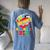 Mommy Of The Birthday Boy Uno Mom Mama 1St Bday Women's Oversized Comfort T-shirt Back Print Blue Jean