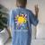 National Hispanic Heritage Month Sunflower All Countries Women's Oversized Comfort T-shirt Back Print Blue Jean