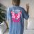 In October We Wear Pink Butterfly Breast Cancer Awareness Women's Oversized Comfort T-shirt Back Print Blue Jean
