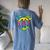 Psychedelic Tie Dye Hippie Be Kind Peace Sign Women's Oversized Comfort T-Shirt Back Print Blue Jean