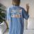 Retro Fourth Grade Dream Team Groovy Teacher Back To School Women's Oversized Comfort T-shirt Back Print Blue Jean