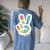 Retro Tie Dye Peace Sign Be Kind Peace Love Kindness Women's Oversized Comfort T-Shirt Back Print Blue Jean