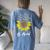 Spread Kindness Positivity Happiness Be Kind Sunflower Bees Women's Oversized Comfort T-Shirt Back Print Blue Jean