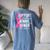 Support Fighter Admire Survivor Breast Cancer Warrior Women's Oversized Comfort T-shirt Back Print Blue Jean