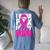 I Wear Pink For My Mom Pink Ribbon Breast Cancer Awareness Women's Oversized Comfort T-shirt Back Print Blue Jean