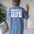 Wife Somebodys Spoiled Ass Wife Retro Groovy Women's Oversized Comfort T-Shirt Back Print Blue Jean