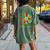 60S 70S Peace Sign Tie Dye Hippie Sunflower Outfit Women's Oversized Comfort T-Shirt Back Print Moss