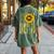 Beagle Mom Sunflower American Flag Dog Lover Women's Oversized Comfort T-Shirt Back Print Moss