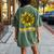 Childhood Cancer Awareness Leopard Yellow Sunflower Women's Oversized Comfort T-shirt Back Print Moss