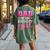 Dad Of The Birthday Daughter Girl Matching Family Women's Oversized Comfort T-shirt Back Print Moss