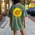 Dog Mom Sunflower Paw Print Women's Oversized Comfort T-Shirt Back Print Moss