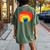 Gay Pride Cat Lgbt Cats Pile Cute Anime Rainbow Women's Oversized Comfort T-shirt Back Print Moss