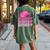 Girls Pink Howdy Cowgirl Western Country Rodeo Women's Oversized Comfort T-Shirt Back Print Moss