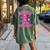 Howdy Rodeo Hot Pink Wild Western Yeehaw Cowgirl Country Women's Oversized Comfort T-Shirt Back Print Moss